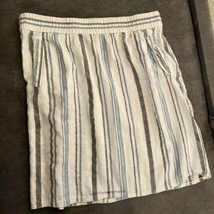 LOFT Striped Linen Skirt